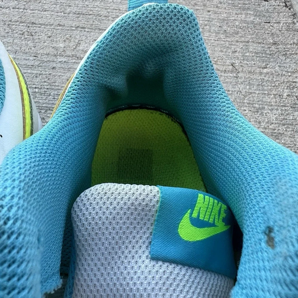 Nike Court Borough Low GS Size 6Y White Teal Volt‎ Sneaker Womens 7.5